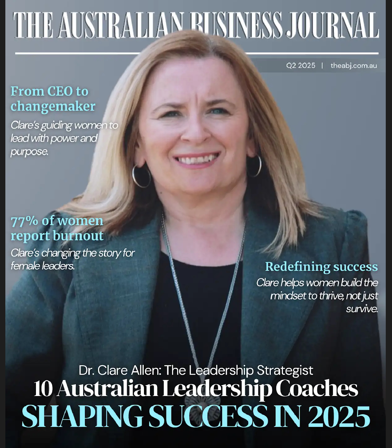 Dr Clare Allen featured on the cover of The Australian Business Journal, Q2 2025